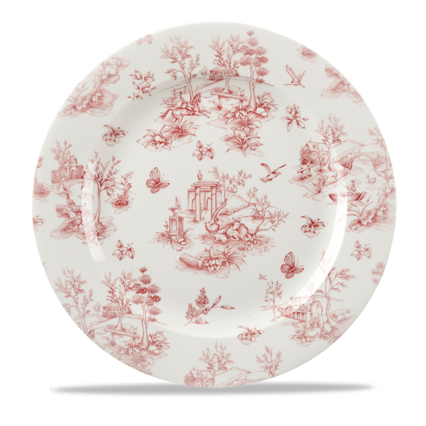 Toile Cranberry Profile Plate 12" Box 6