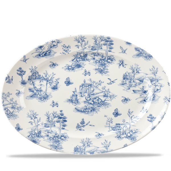 Toile Prague Classic Oval Plate 14.375" Box 6