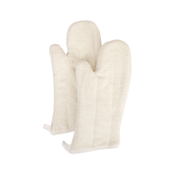 Chef Revival® Oven Mitt, elbow length, 17", with steam barrier that protects up to 500°F, machine washable, silicone lining for extra protection, terry, beige (must be purchased in case quantities)