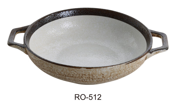 Yanco Rockeye Chinaware 11 1/2" X 8 3/4" X 2 1/4" BOWL WITH HANDLE 16 OZ