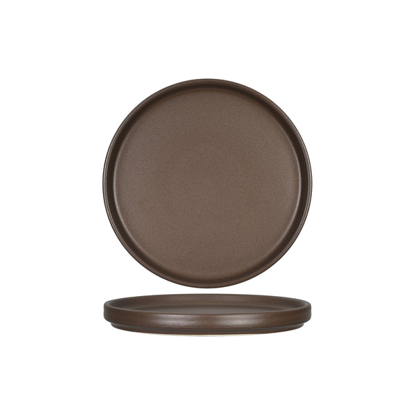 Tuxton Plate Straight Side 6-1/2" Zion Matte Brown