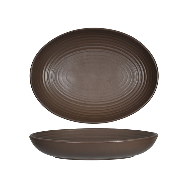 Tuxton Oval Bowl 35 oz Zion Matte Brown