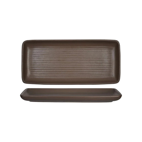 Tuxton Rectangular Tray 10 ⅞" x 5" Zion Matte Brown