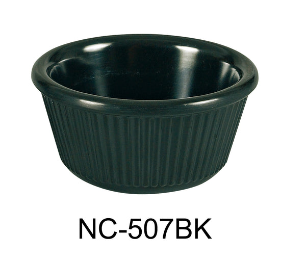 Yanco Accessories (Melamine) Melamine 2 1/2", 1.5 OZ FLUTED RAMEKIN BLACK