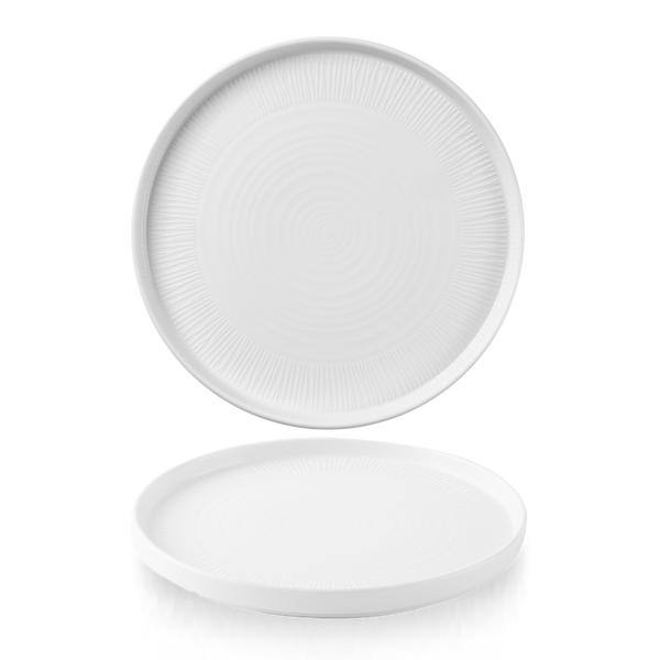 Bamboo White Walled Plate 26cm 10 1/4" H: 2cm