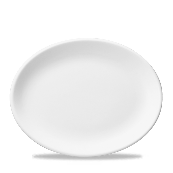 White  Oval Plate 14.25" Box 12