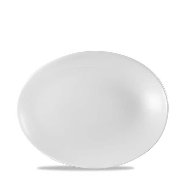 White Oval Orb Plate 9 3/4X7 1/2" Box 12