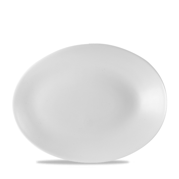 White Oval Orb Plate 11 1/2X9" Box 12