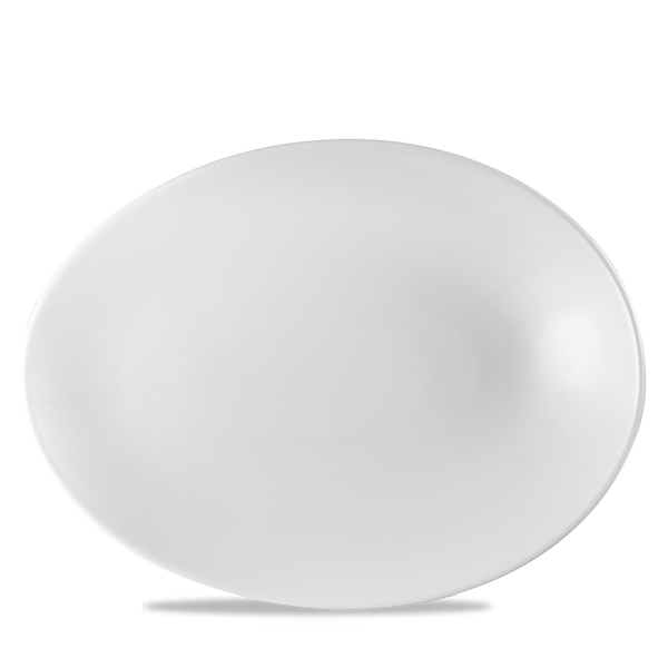 White Oval Orb Plate 13 3/4X10 1/2" Box 12