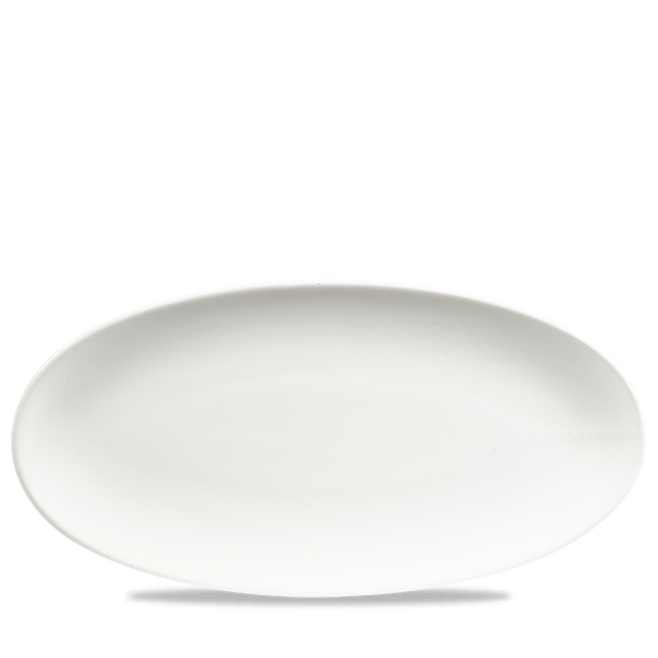 White Oval Chefs Plate 13 3/4X6 3/4" Box 6