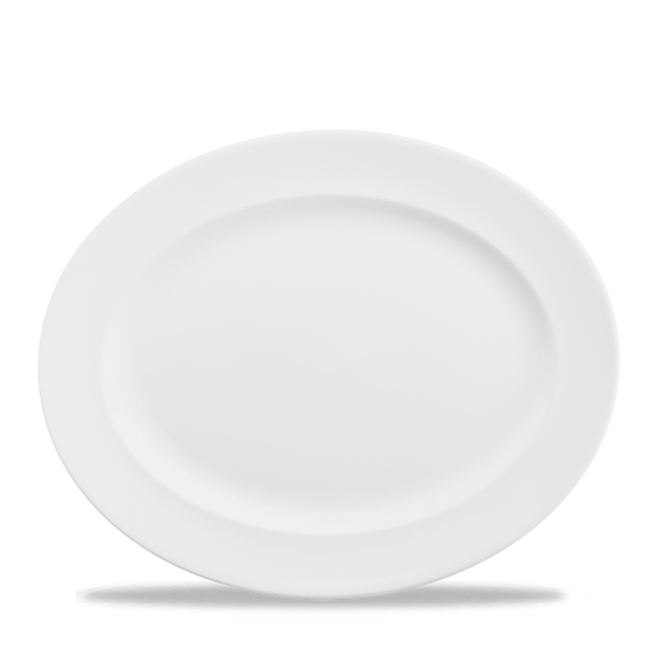 White Classic Oval Plate 14.375" Box 6