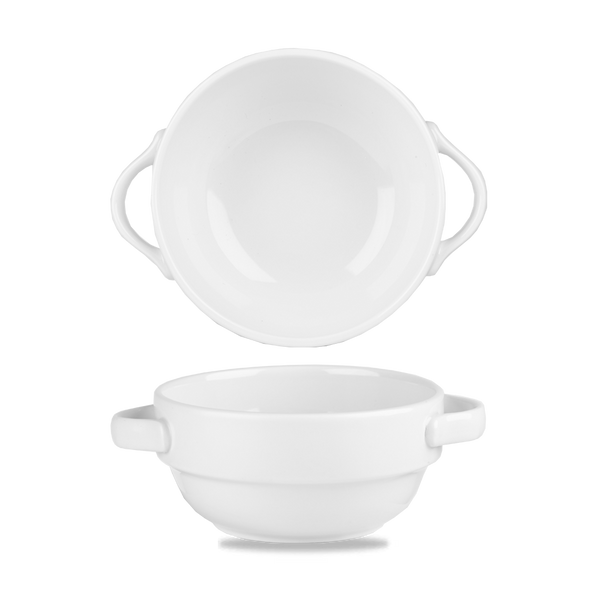 White  Handled Stacking Bowl 12.6Oz Box 6