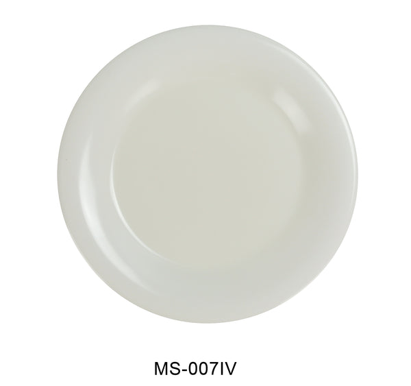 Yanco Milestone Melamine 7 1/2" WIDE RIM ROUND PLATE IVORY