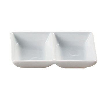 Yanco Main Land Chinaware 5 1/2" X 2 3/4" X 1 3/8" TWO DIVIDED TRAY 2 OZ EACH