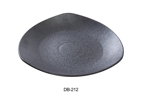 Yanco Diamond Black Chinaware 12" X 1 3/4" TRIANGLE PLATE