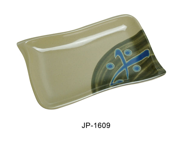 Yanco Japanese Melamine 8 1/2" X 5 1/2" RECTANGULAR PLATE WAVE SHAPE