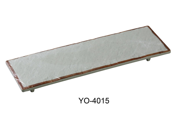 Yanco Yoto Melamine 15 3/4" X 6" X 3/4" RECTANGULAR DISPLAY PLATE WITH FOOT