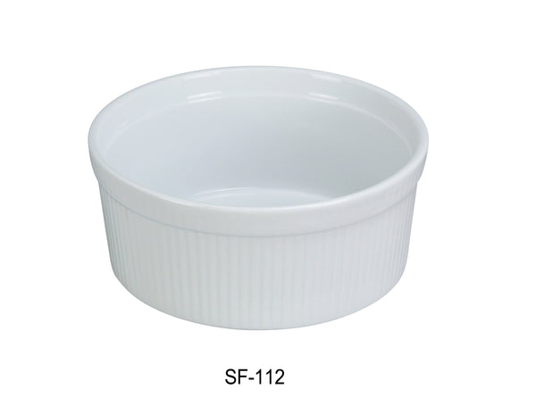 Yanco Accessories Chinaware 4 1/2" X 2 1/4"H SOUFFLE BOWL FLUTED 12 OZ