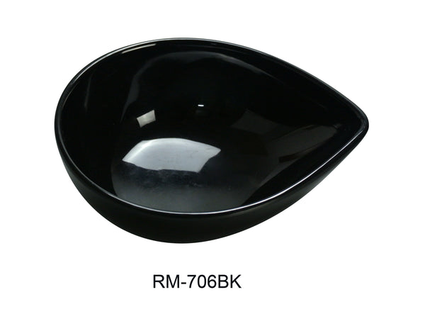 Yanco Rome Melamine 5 3/4" X 4 1/2" X 2" WATERDROP SHAPE DISH BLACK 10 OZ