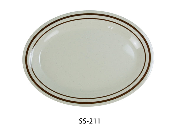 Yanco Sesame Melamine 11 1/2" X 8" OVAL PLATTER