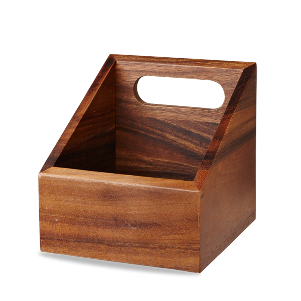 Wood Square Medium Wooden Carrier 6" Box 4