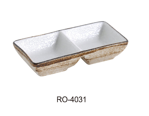 Yanco Rockeye Chinaware DOUBLE DIVIDED SAUCE DISH