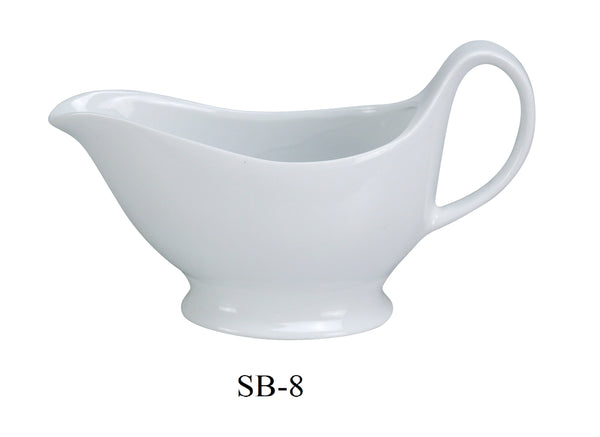 Yanco Accessories Chinaware 8 1/2" X 2 1/2" X 5" SAUCE BOAT 8.5 OZ