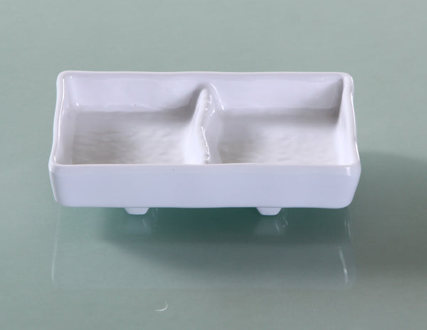 Yanco Osaka Melamine 5 3/4" X 2 3/4" DOUBLE DIVIDED SAUCE DISH 3 OZ EACH