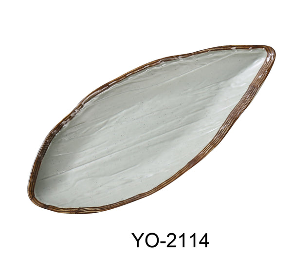 Yanco Yoto Melamine 14 1/2" X 6"X 1 3/4" OVAL DISPLAY PLATE WITH FOOT