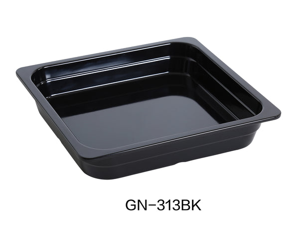 Yanco GN Pan Melamine 13.94" X 12.8" X 2.56" / 350 X 323 X 65mm PAN, GN 2/3 BLACK