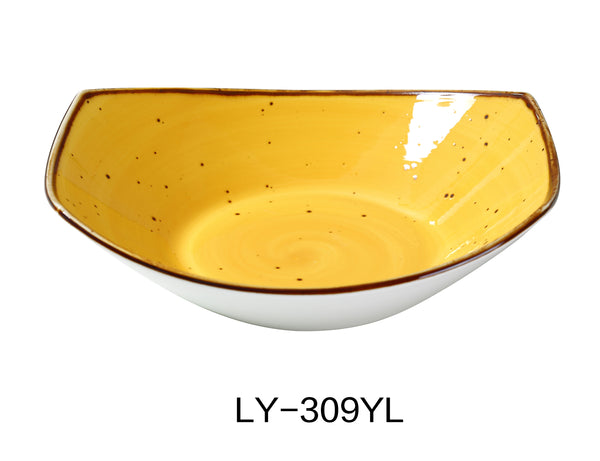 Yanco Lyon-Yellow Chinaware 9" X 7 7/8" X 2 3/8" PASTA/SALAD PLATE 20 OZ YELLOW