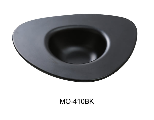 Yanco Moderne Melamine 10 1/2" X 9" X 2" DESSERT PLATE 10 OZ BLACK