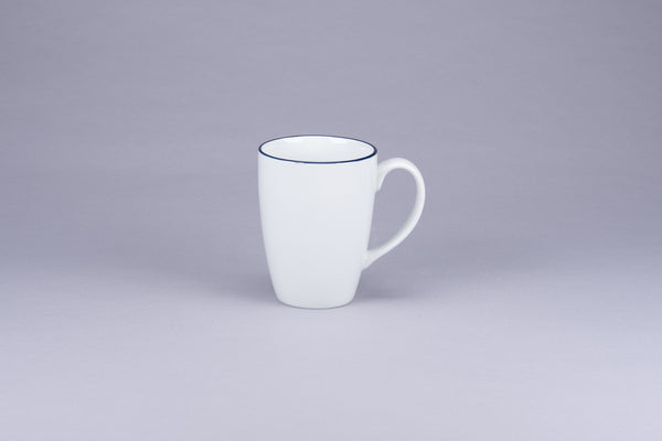 RIMZ FLORA MUG WITH BLUE RIM, 12.14 OZ