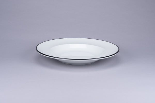 RIMZ ROUND DEEP PLATE / PASTA BOWL WITH BLACK RIM, 32.8 OZ