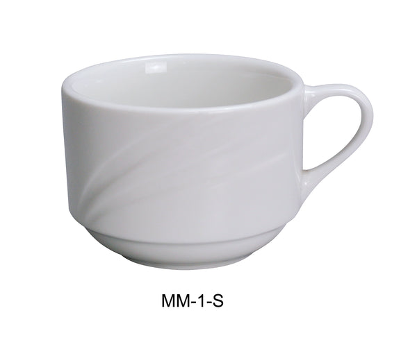 Yanco Miami Chinaware 3 1/2" STACKABLE CUP 7.5 OZ