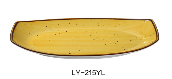 Yanco Lyon-Yellow Chinaware 15" X 8 1/2" X 1 5/8" RECTANGULAR PLATE YELLOW