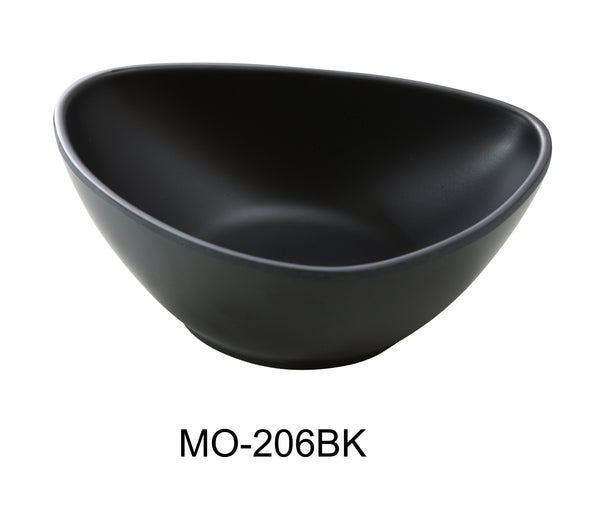 Yanco Moderne Melamine 6" X 4 1/2" X 2" DEEP TRIANGLE PLATE BLACK