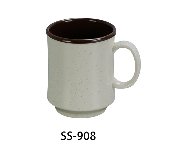 Yanco Sesame Melamine 3" X 3 3/4"H TWO TONE COFFEE MUG - 8 OZ