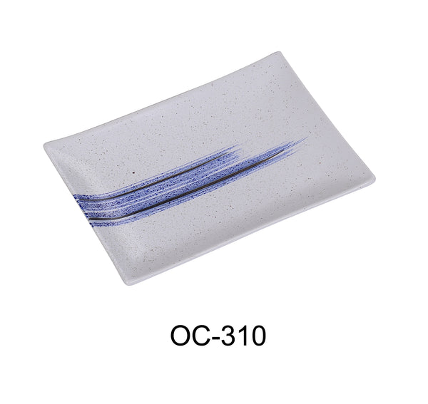 Yanco Ocean Chinaware 10" X 7" X 1 1/8" RECTANGULAR PLATE