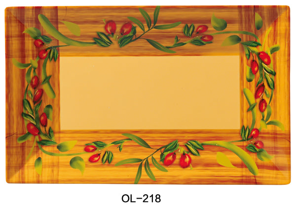 Yanco Olive Melamine 18" x 10 1/2" RECTANGULAR PLATE