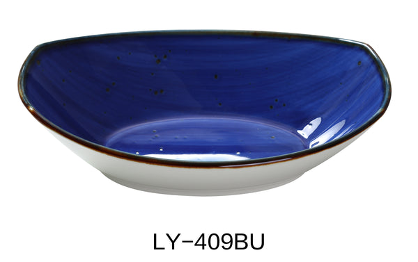 Yanco Lyon-Blue Chinaware 9" X 6 1/4" X 2 3/8" OVAL BOWL 20 OZ BLUE