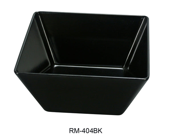 Yanco Rome Melamine 3 3/4" X 2 1/2"H SQUARE BOWL 10 OZ BLACK