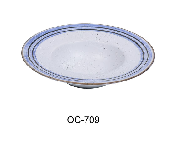 Yanco Ocean Chinaware 9" X 2"H DESSERT/ SOUP PLATE 9 OZ
