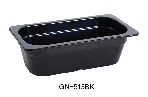 Yanco GN Pan Melamine 12.8" X 6.93" X 3.94" / 325 X 176 X 100mm PAN, GN1/3, 2.3L BLACK