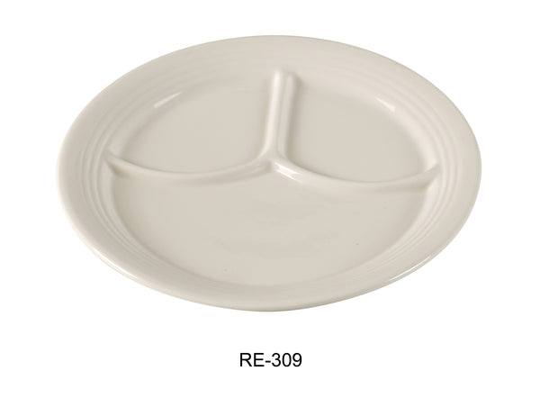 Yanco Recovery Chinaware 9 1/2" COMPARTMENT PLATE