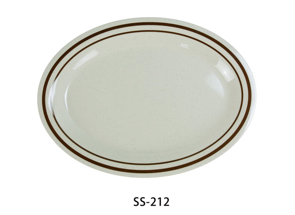 Yanco Sesame Melamine 12" X 9" OVAL PLATTER