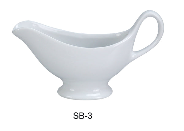 Yanco Accessories Chinaware 7" X 2" X 2 1/4" SAUCE BOAT 3.5 OZ