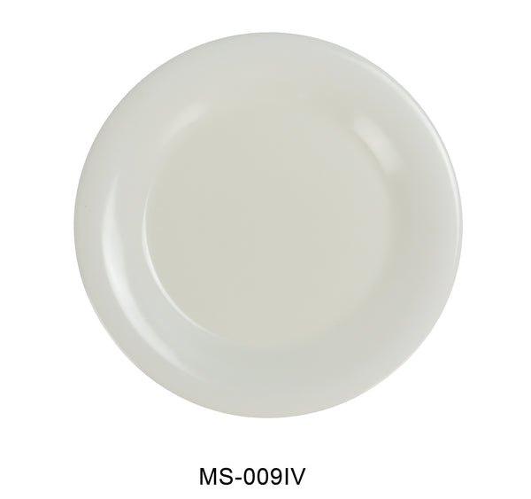 Yanco Milestone Melamine 9" WIDE RIM ROUND PLATE IVORY