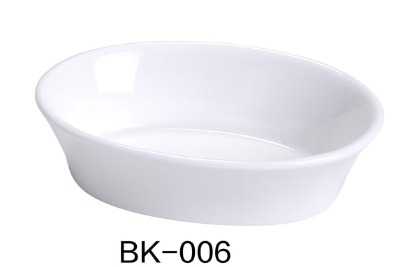 Yanco Accessories Chinaware 6 1/4" X 4 1/2" X 1 1/4" OVAL BAKING DISH 10 OZ BONE WHITE