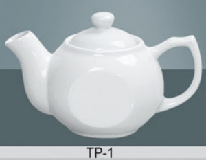 Yanco Accessories Chinaware 7 3/4" X 4" X 3 1/2" COFFEE / TEA POT RAISED LID 15 OZ